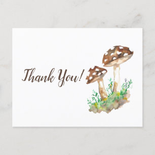 Big Brown Mushrooms Thank you Card
