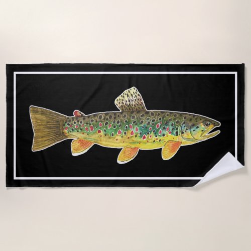  Big Brown Trout Fly Fishing Ichthyology Cool Beach Towel