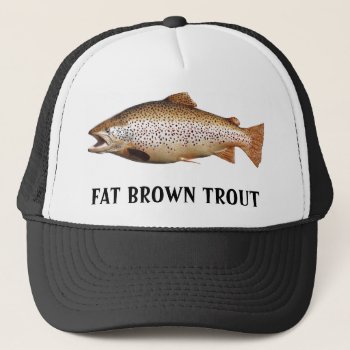 Big Brown Trout Trucker Hat by OutdoorAddix at Zazzle
