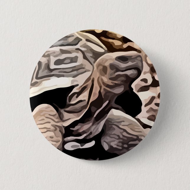 big brown turtle painting button (Front)
