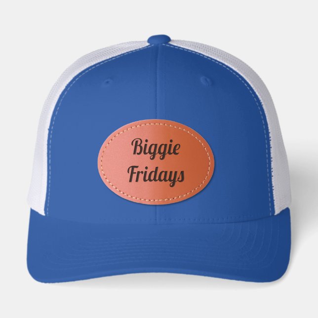Big Bubble Club "Biggie Fridays" BFF Funny Joke Leather Patch Hat (Front)