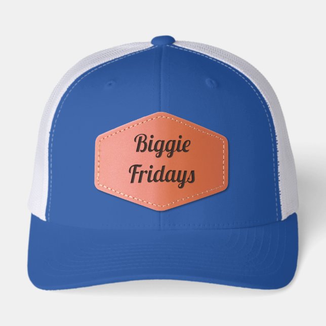 Big Bubble Club "Biggie Fridays" BFF Funny Joke Leather Patch Hat (Front)