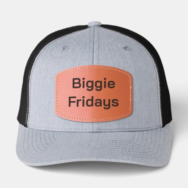Big Bubble Club "Biggie Fridays" BFF Funny Joke Leather Patch Hat (Front)