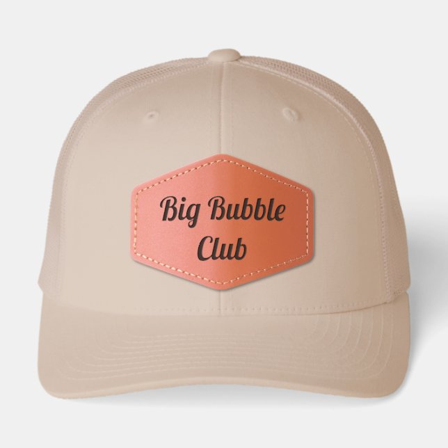Big Bubble Club "Biggie Fridays" BFF Funny Joke Leather Patch Hat (Front)