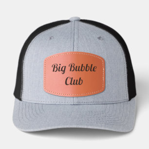 Big Bubble Club Minimalist Typography Fun Leather Patch Hat