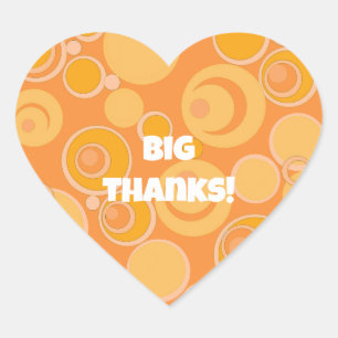 Big Bubblegum Bubbles Everywhere Orange Thank You Heart Sticker