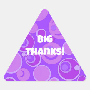 Big Bubblegum Bubbles Everywhere Purple Thank You Triangle Sticker