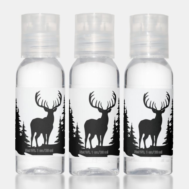 Big Buck Among Pine Tree Vector  Hand Sanitizer (Set)