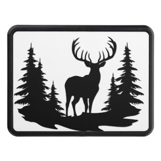 Big Buck Among Pine Tree Vector Hitch Cover