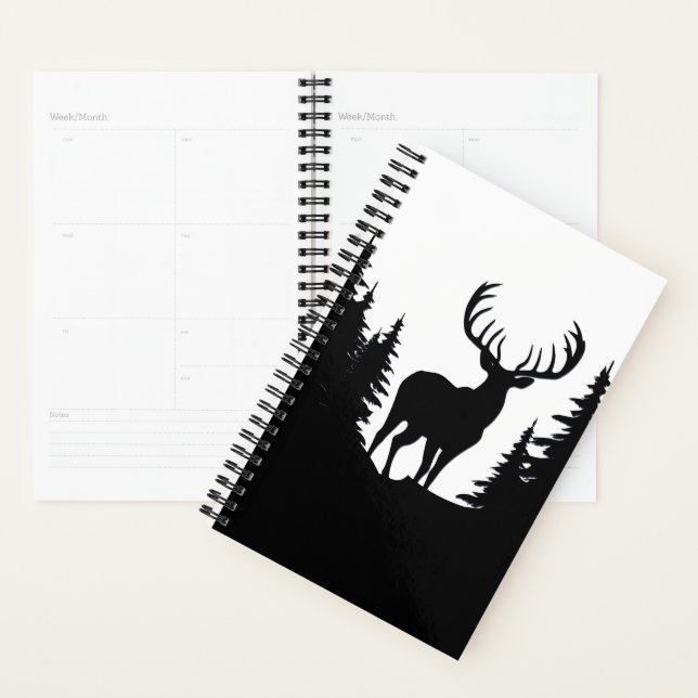 Big Buck Among Pine Tree Vector  Planner (Display)