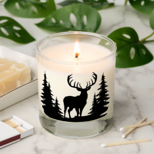 Big Buck Among Pine Tree Vector  Scented Candle