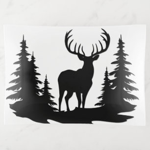 Big Buck Among Pine Tree Vector Trinket Tray