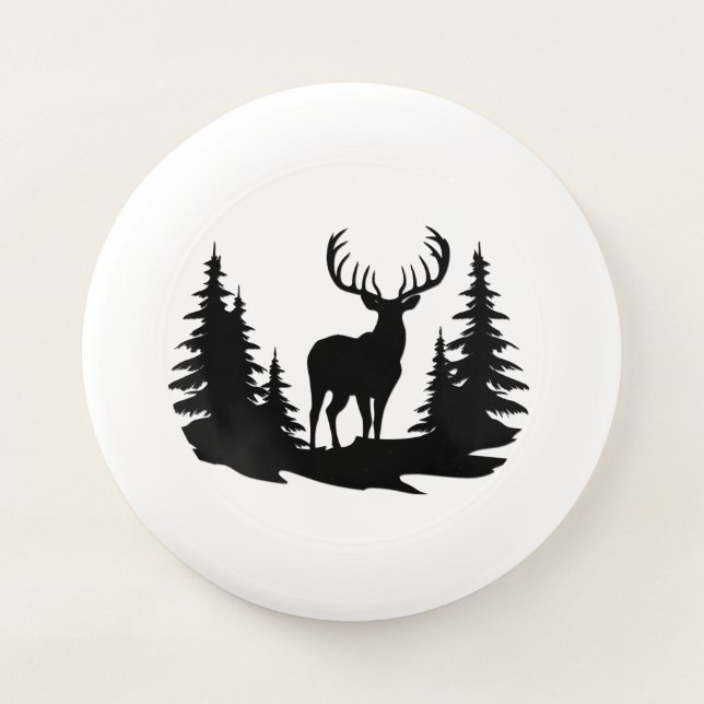 Big Buck Among Pine Tree Vector  Wham-O Frisbee (Front)