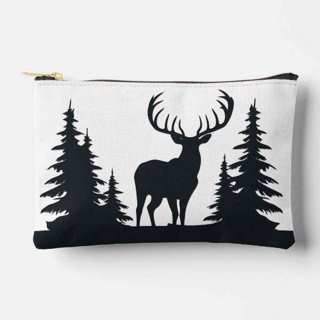 Big Buck Among Pine Trees Accessory Pouch (Front)
