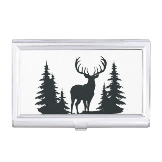 Big Buck Among Pine Trees Business Card Case