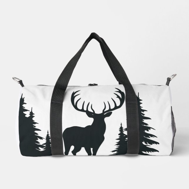 Big Buck Among Pine Trees Duffle Bag (Front)