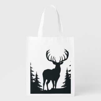 Big Buck Among Pine Trees Grocery Bag
