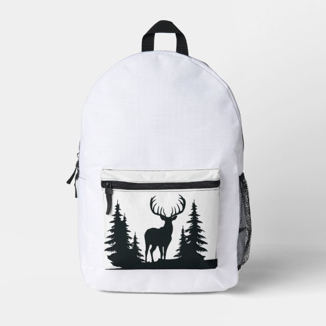 Big Buck Among Pine Trees Printed Backpack (Front)