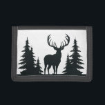 Big Buck Among Pine Trees Trifold Wallet<br><div class="desc">At least 12 points on the rack of this giant male deer.</div>