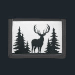Big Buck Among Pine Trees Trifold Wallet<br><div class="desc">At least 12 points on the rack of this giant male deer.</div>