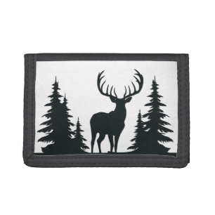 Big Buck Among Pine Trees Trifold Wallet