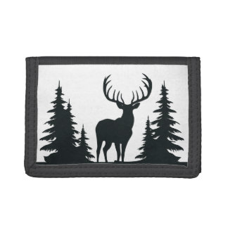 Big Buck Among Pine Trees Trifold Wallet