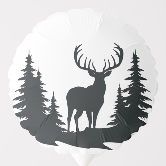 Big Buck Among Pine Trees Vector  Balloon (Front)