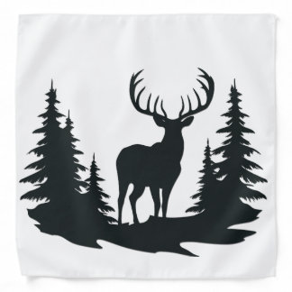 Big Buck Among Pine Trees Vector Bandana