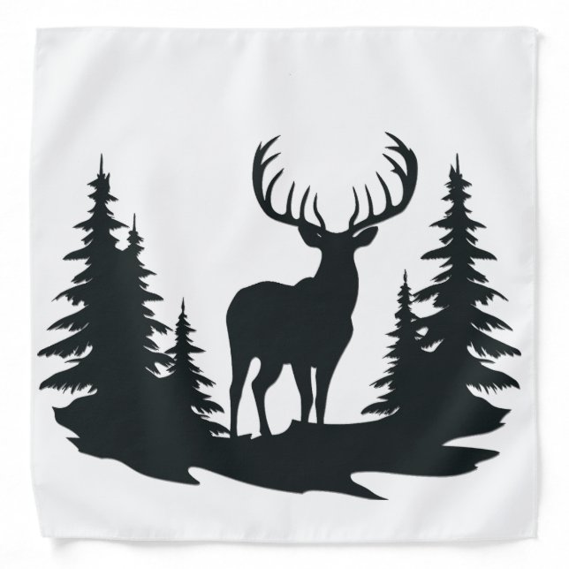 Big Buck Among Pine Trees Vector  Bandana (Front)