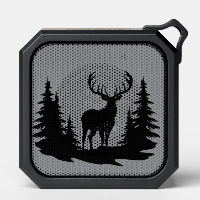 Big Buck Among Pine Trees Vector  Bluetooth Speaker (Front)