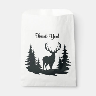 Big Buck Among Pine Trees Vector  Favor Bag