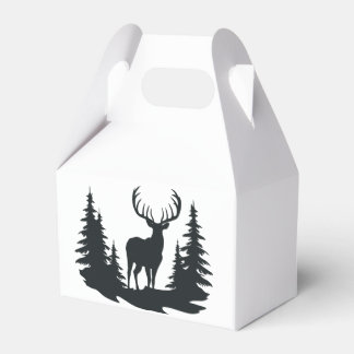Big Buck Among Pine Trees Vector  Favor Boxes
