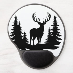Big Buck Among Pine Trees Vector  Gel Mouse Pad
