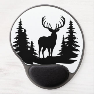 Big Buck Among Pine Trees Vector  Gel Mouse Pad