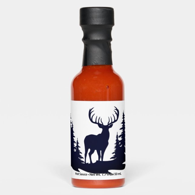Big Buck Among Pine Trees Vector  Hot Sauces (Front)