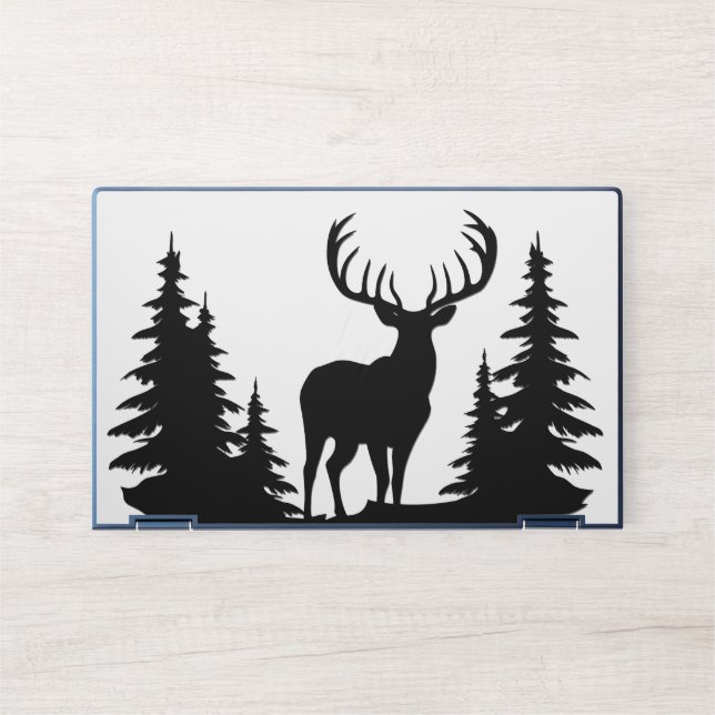 Big Buck Among Pine Trees Vector  HP Laptop Skin (Front)
