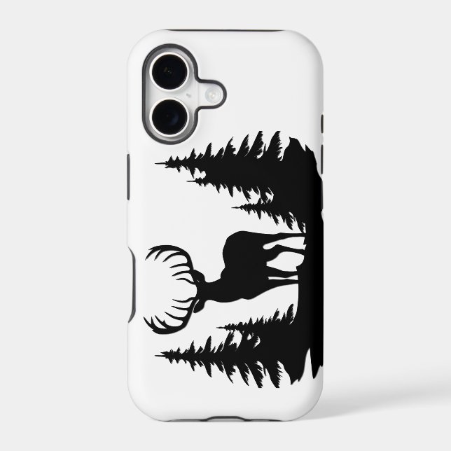 Big Buck Among Pine Trees Vector  Iphone Case (Back)
