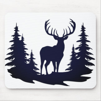 Big Buck Among Pine Trees Vector  Mouse Pad
