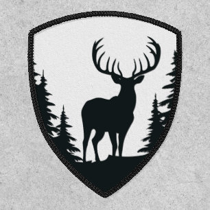 Big Buck Among Pine Trees Vector  Patch
