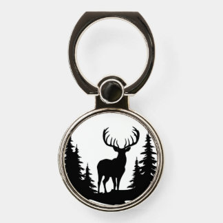 Big Buck Among Pine Trees Vector  Phone Ring Stand