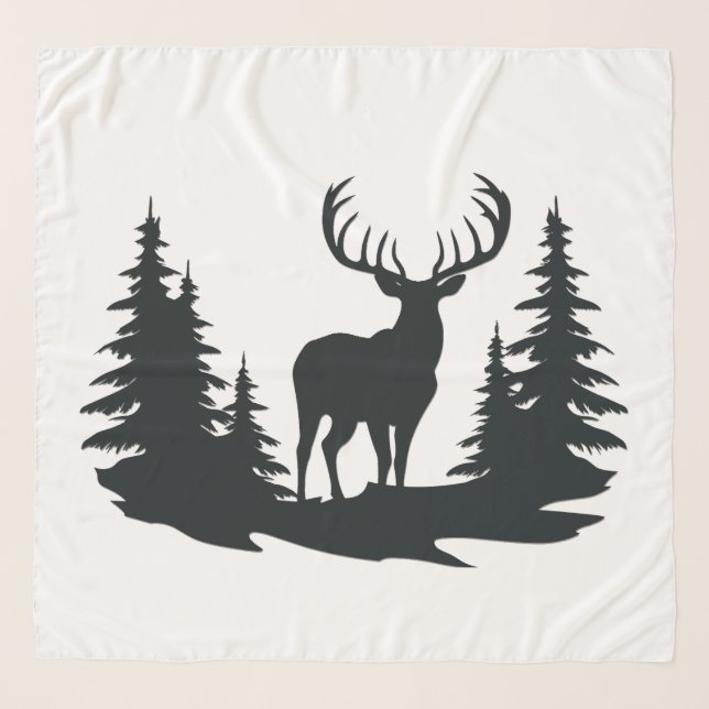 Big Buck Among Pine Trees Vector  Scarf (Front)