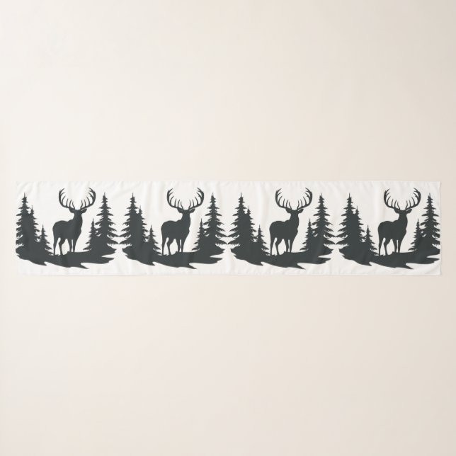 Big Buck Among Pine Trees Vector  Scarf (Front (Horizontal))
