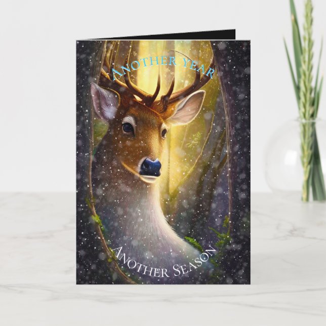 Big Buck Christmas Holiday Card (Front)