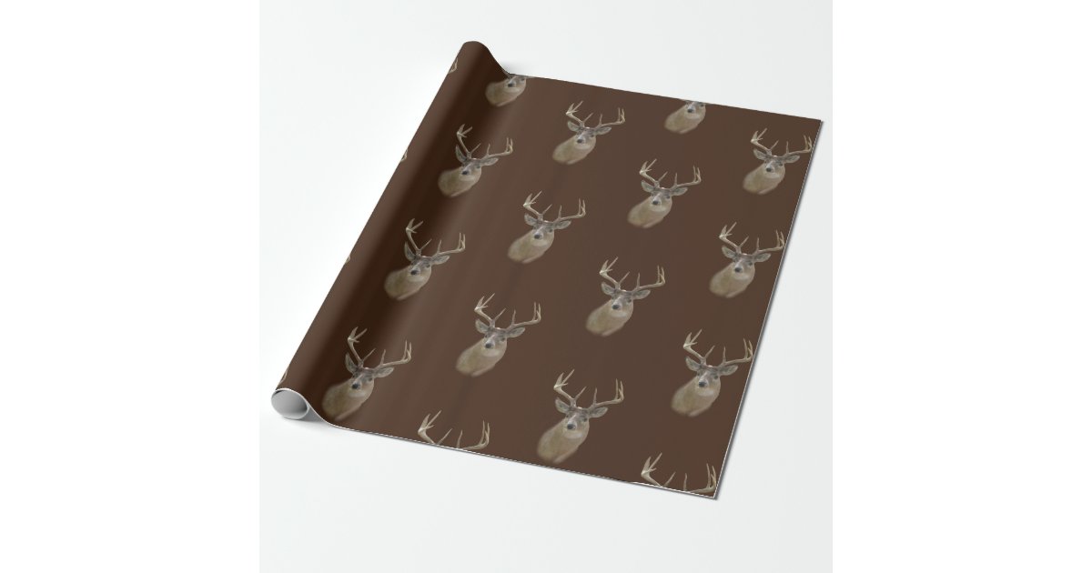 Rustic Christmas Reindeer Antler Ornaments Wrapping Paper, Zazzle in 2023