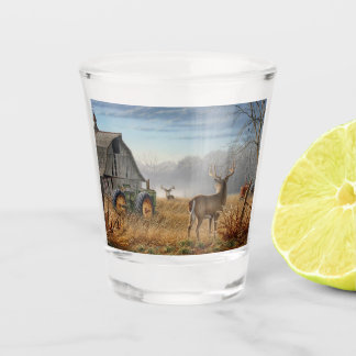 Big Buck  Deer Showdown On The Farm Shot Glass