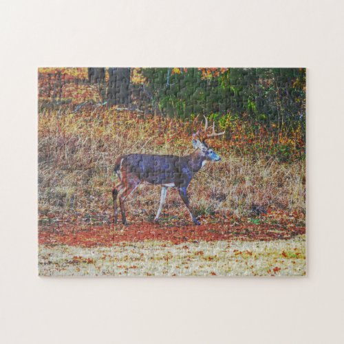 Big Buck Deer Walking in a Meadow Art Puzzle