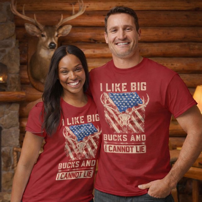 Big Buck Energy – Stars, Stripes & Antlers T-Shirt (Creator Uploaded)