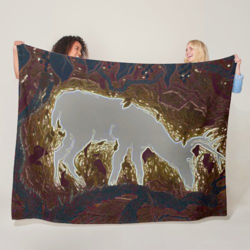 Big Buck Hunter Abstract Outdoorsman Fleece Blanket