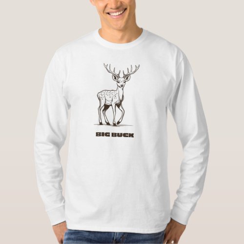 Big Buck Hunting Deer Design T_Shirt