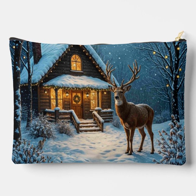  Big Buck's Snowy Christmas Visit Accessory Pouch (Back)